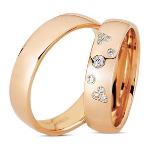 Ringe aus 14 Karat Roségold - 9 Diamanten im Damenring